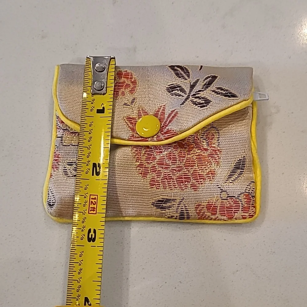 Silk Asian Floral Coin Jewelry Purse